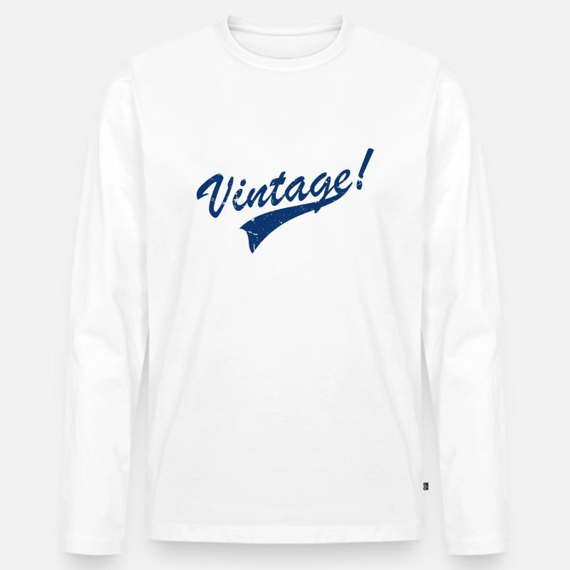 Weinlese - Männer Premium Bio Langarmshirt - Weiß