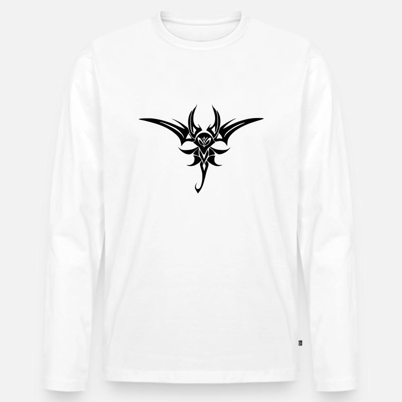 Fliegender singender Vogel - Männer Premium Bio Langarmshirt - Weiß