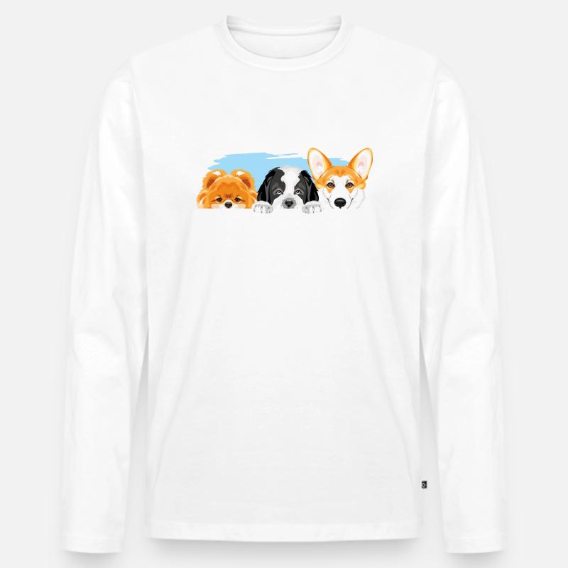 Hunde sind beste Freunde - Männer Premium Bio Langarmshirt - Weiß