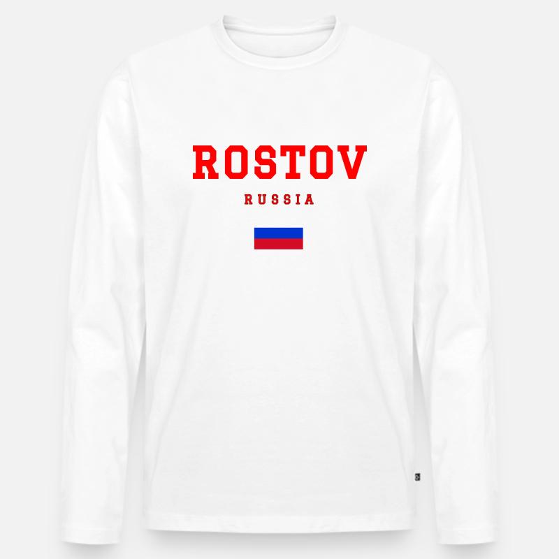 Rostov Russland - Männer Premium Bio Langarmshirt - Weiß