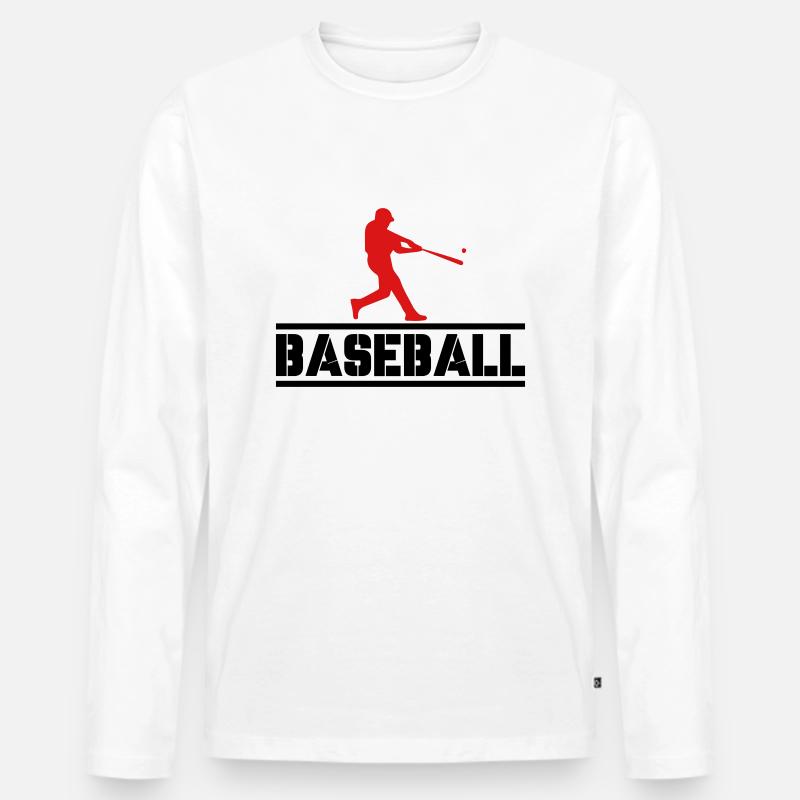 baseball 02 - Männer Premium Bio Langarmshirt - Weiß