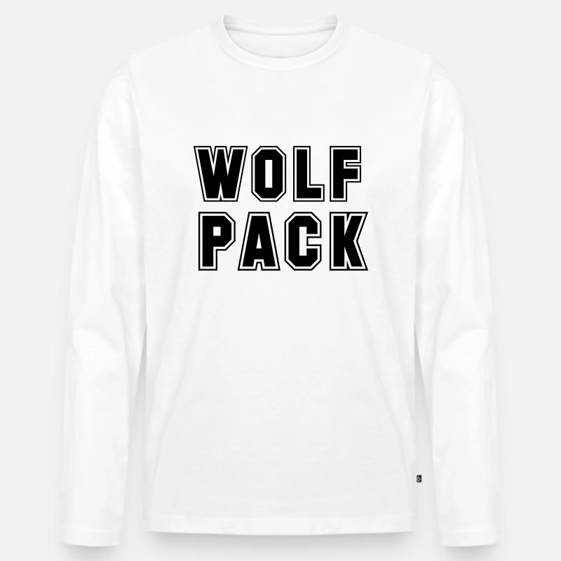 wolf pack - Männer Premium Bio Langarmshirt - Weiß