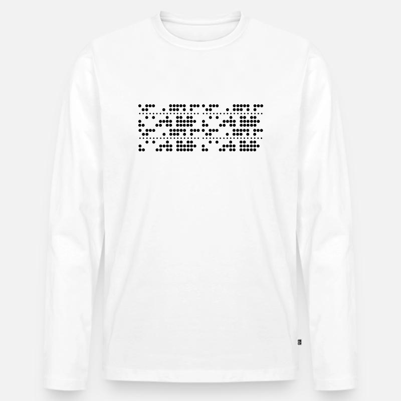 TheCode - Männer Premium Bio Langarmshirt - Weiß