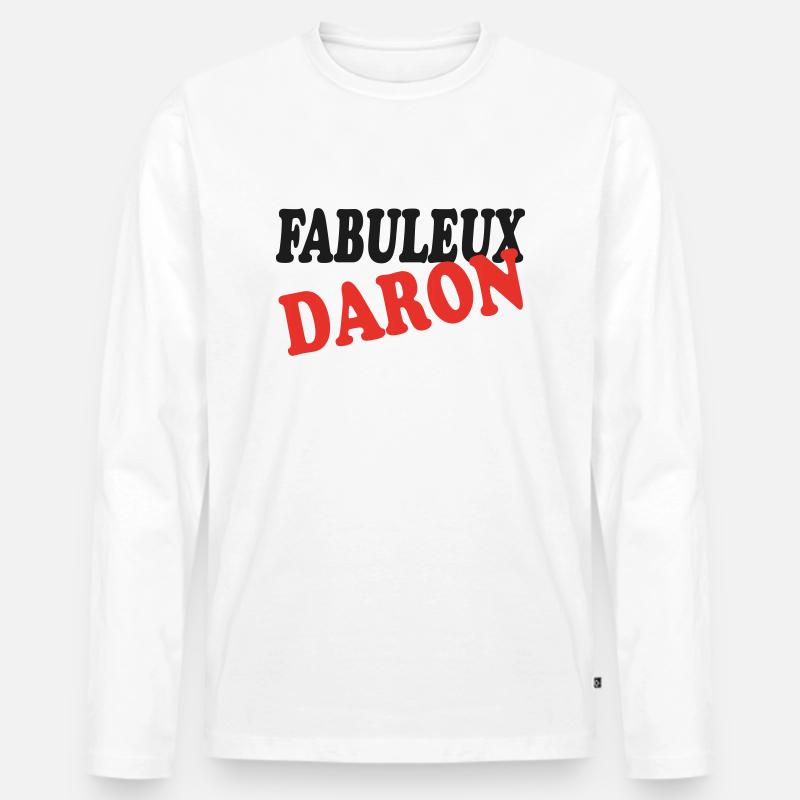 FABELHAFTER DARON - Männer Premium Bio Langarmshirt - Weiß