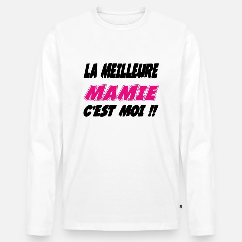 Die beste Oma bin ich - Männer Premium Bio Langarmshirt - Weiß