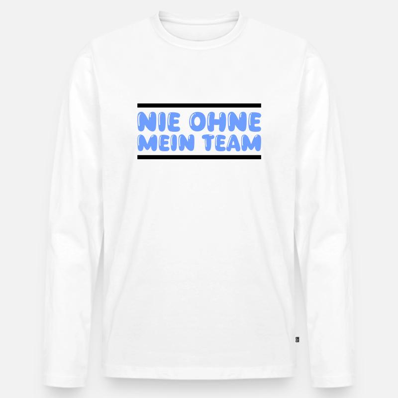 team - Männer Premium Bio Langarmshirt - Weiß