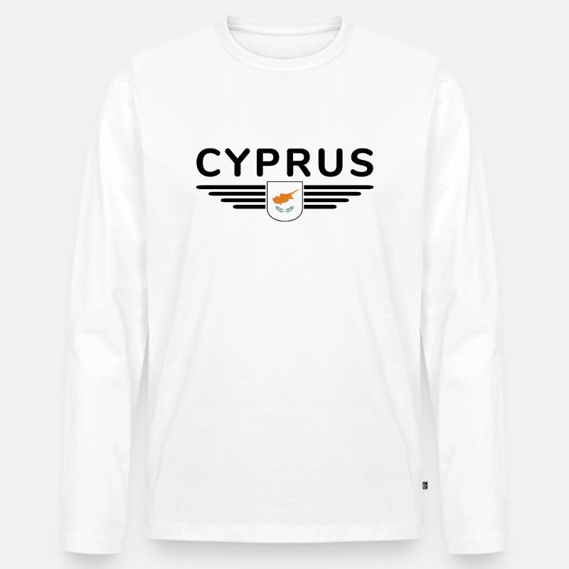 Zypern Design – Insel der Vielfalt - Männer Premium Bio Langarmshirt - Weiß