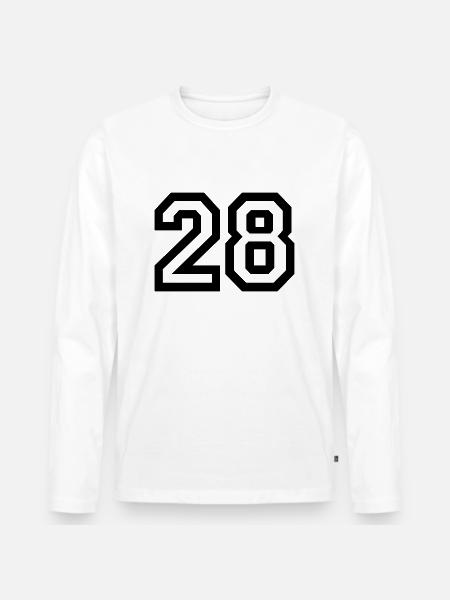 28 Collegestyle - Männer Premium Bio Langarmshirt - Weiß