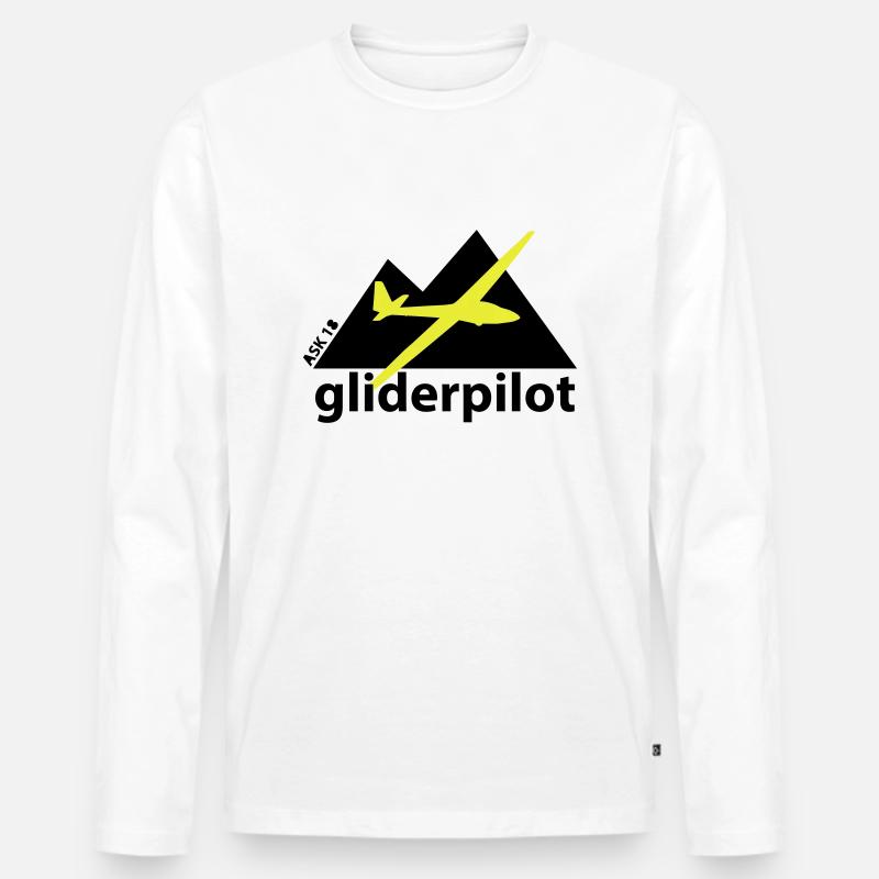 soaring-tv: gliderpilot - Männer Premium Bio Langarmshirt - Weiß