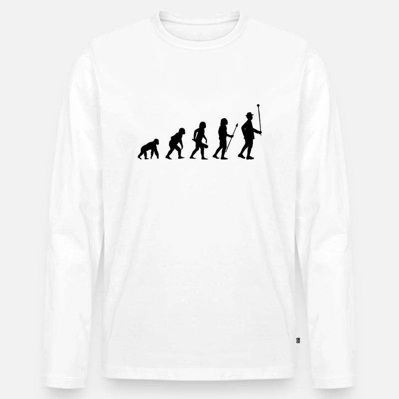 Stabführer Evolution - Männer Premium Bio Langarmshirt - Weiß