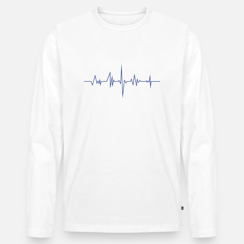 Frequenz kurz - Männer Premium Bio Langarmshirt - Weiß