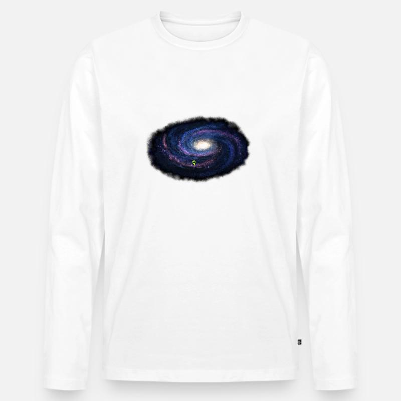 Galaxie - Violett - Männer Premium Bio Langarmshirt - Weiß
