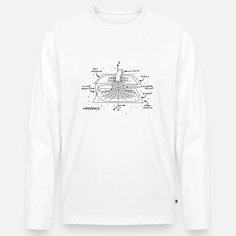 Wormhole - Männer Premium Bio Langarmshirt - Weiß