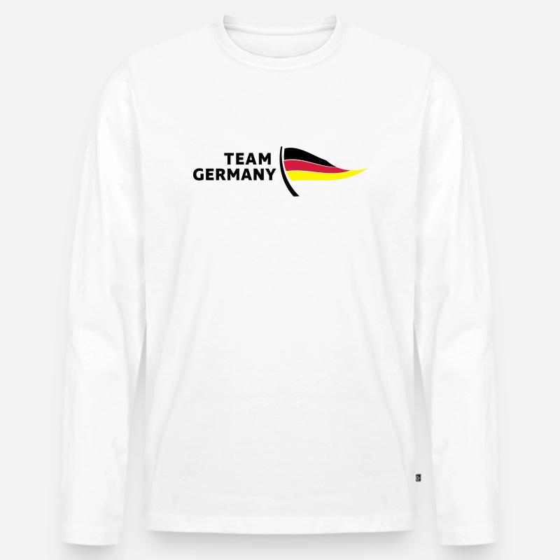 Team Germany - Männer Premium Bio Langarmshirt - Weiß