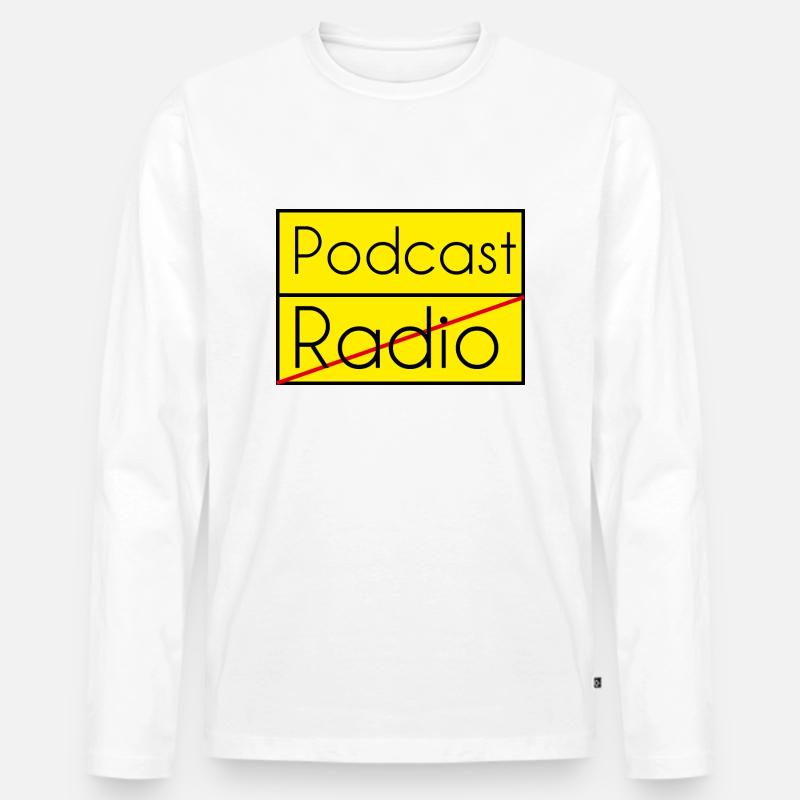 Podcast - Männer Premium Bio Langarmshirt - Weiß