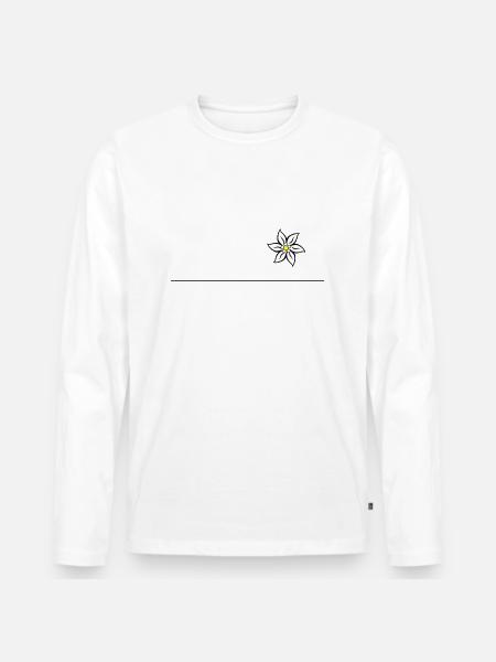 Allgäuer da bin i daheim Print, Allgäuer Design - Männer Premium Bio Langarmshirt - Weiß