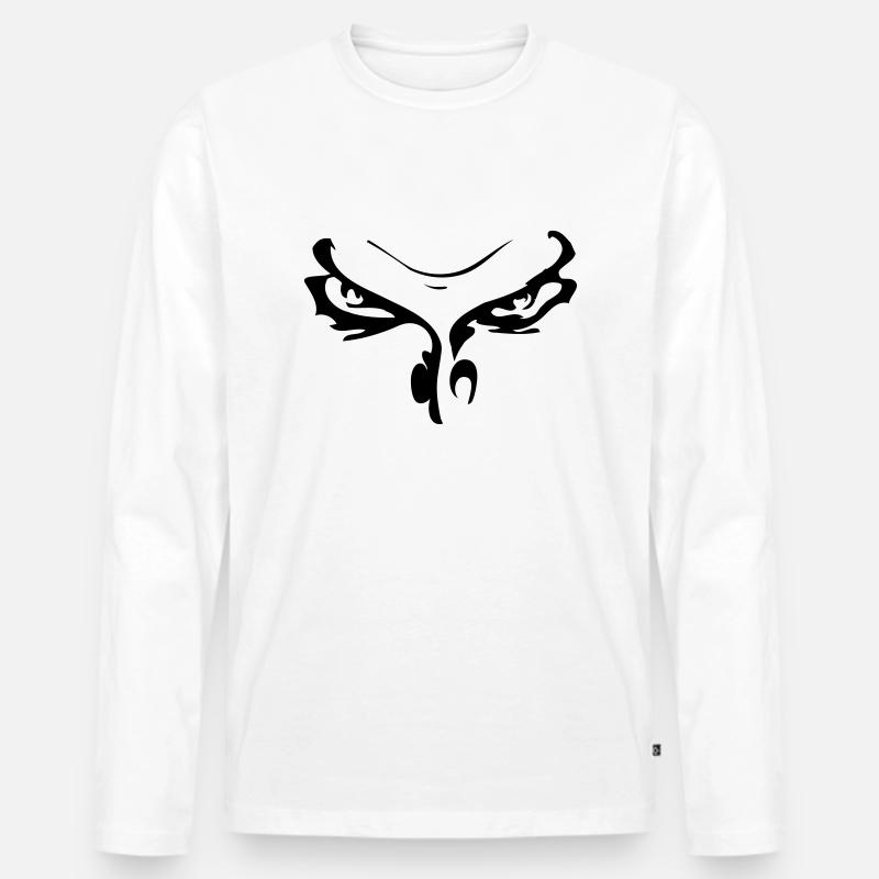 Böser Blick - Männer Premium Bio Langarmshirt - Weiß