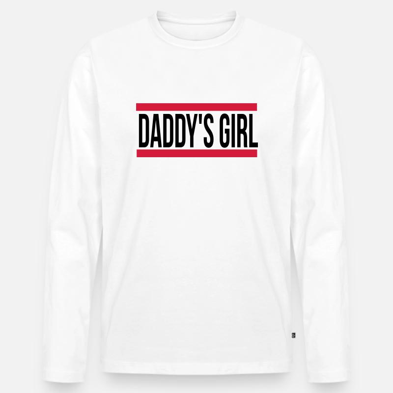 daddy´s girl - Männer Premium Bio Langarmshirt - Weiß