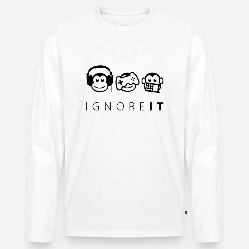 ignore it - Männer Premium Bio Langarmshirt - Weiß