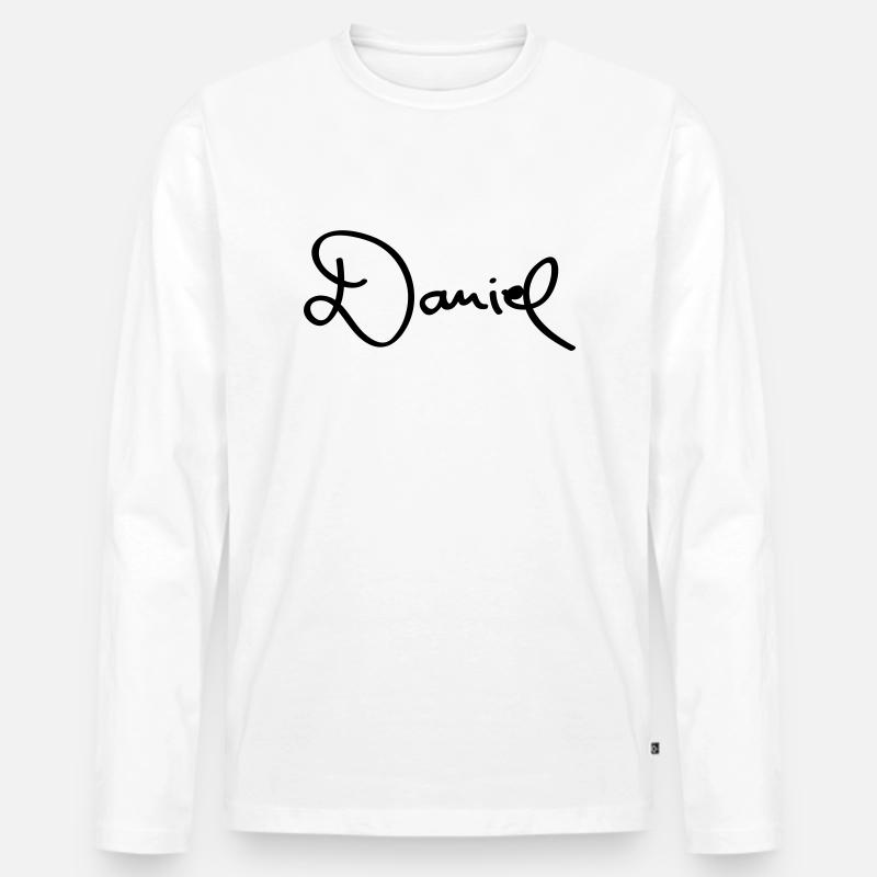 daniel_ra1 - Männer Premium Bio Langarmshirt - Weiß