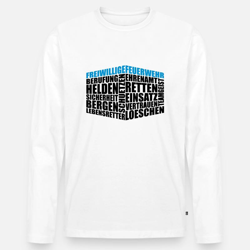Feuerwehr - Männer Premium Bio Langarmshirt - Weiß