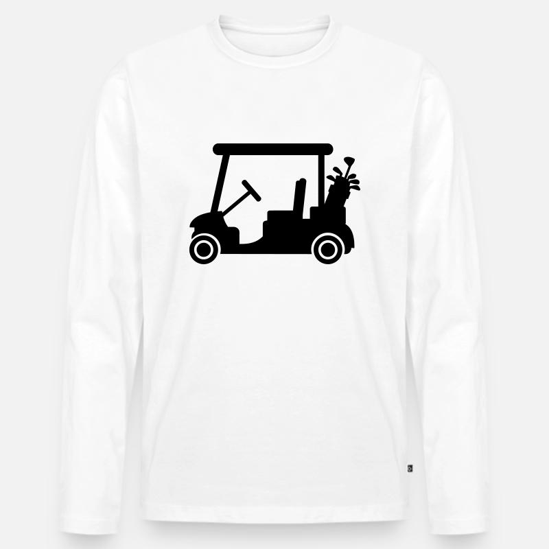 Golf car - Männer Premium Bio Langarmshirt - Weiß