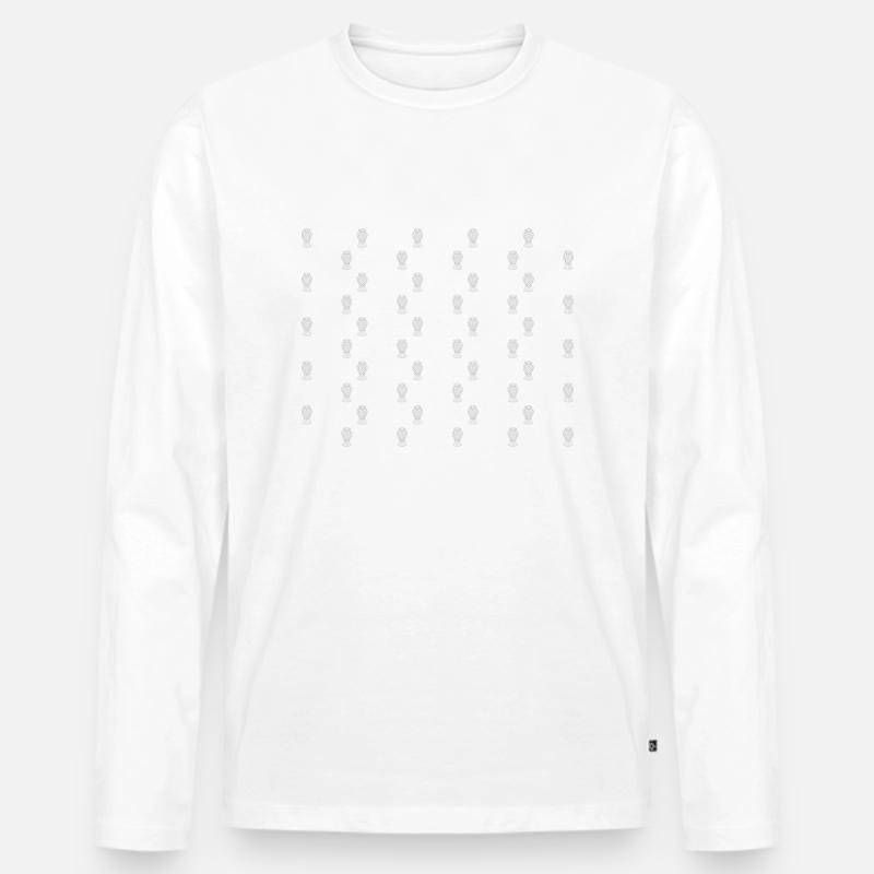 Eulen Muster - Männer Premium Bio Langarmshirt - undefined