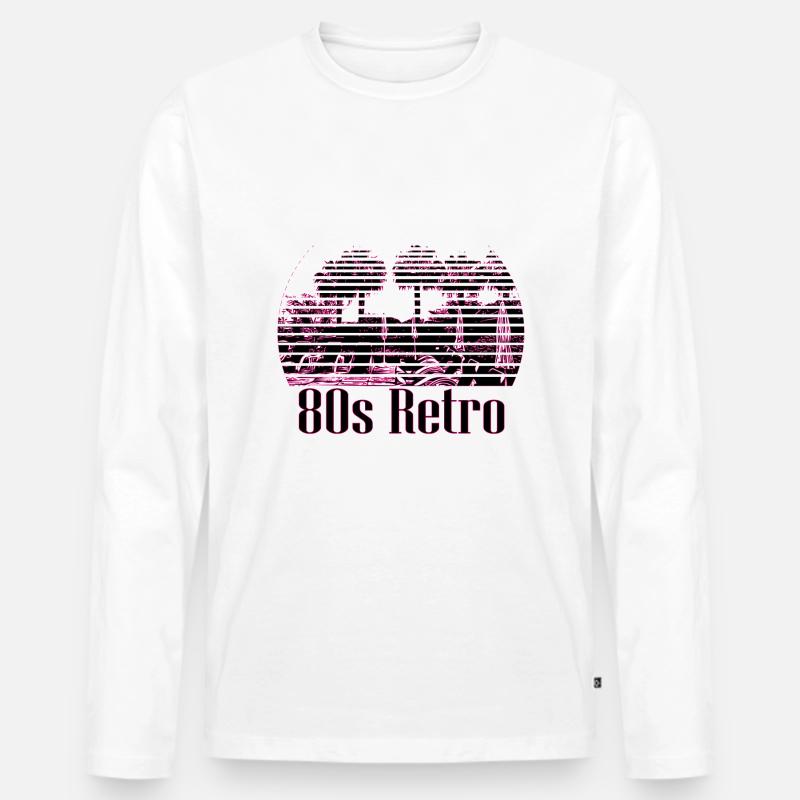 80s_Retro - Männer Premium Bio Langarmshirt - Weiß
