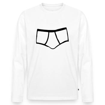 slip calecon man 1 - Men's Premium Organic Long Sleeve Shirt - white - Front - Nico (187cm)