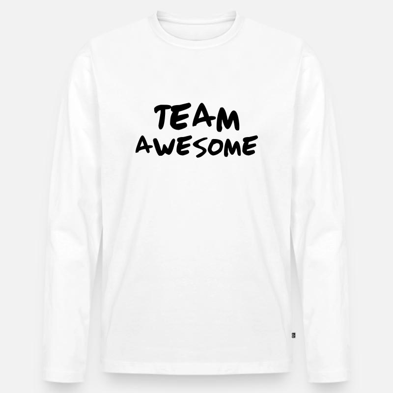 Team Awesome - Männer Premium Bio Langarmshirt - Weiß