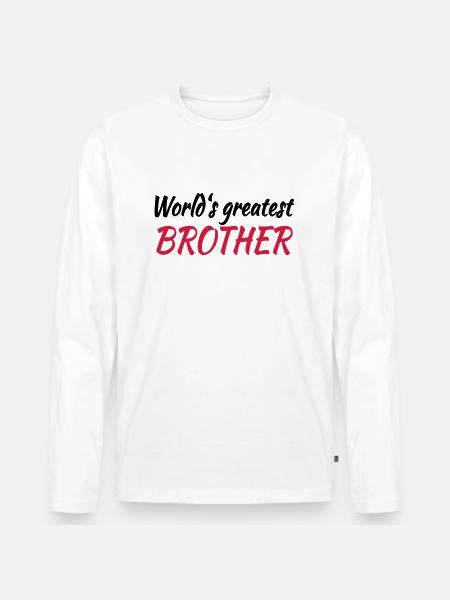 World's greatest brother - Männer Premium Bio Langarmshirt - Weiß