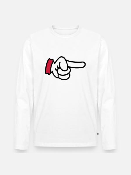 Finger pointing / pointing finger (3c) - Men's Premium Organic Long Sleeve Shirt - white