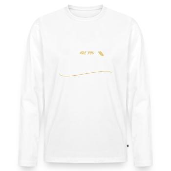 Êtes-vous banane - Êtes-vous une banane? - T-shirt manches longues Premium bio Homme - blanc - Devant - Nico (187cm)
