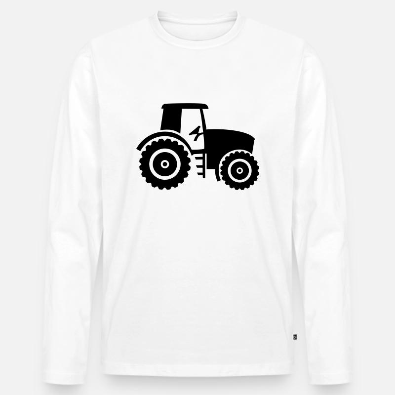 Traktor - Männer Premium Bio Langarmshirt - Weiß