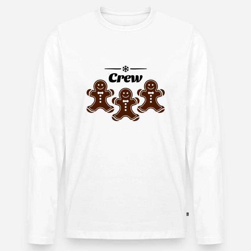 crew lebkuchenmann - Männer Premium Bio Langarmshirt - Weiß