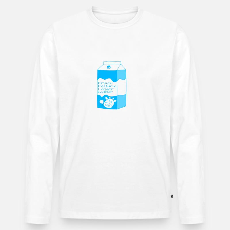 Milchpackung - Männer Premium Bio Langarmshirt - Weiß