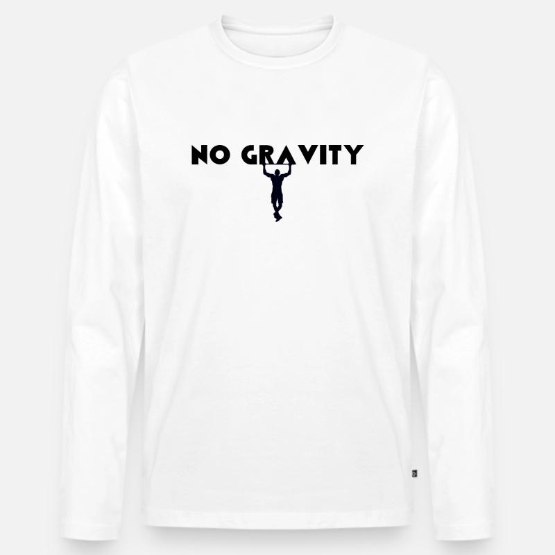 No Gravity - Männer Premium Bio Langarmshirt - Weiß