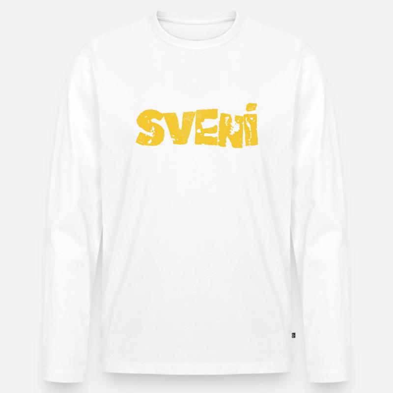 Sveni - Männer Premium Bio Langarmshirt - Weiß