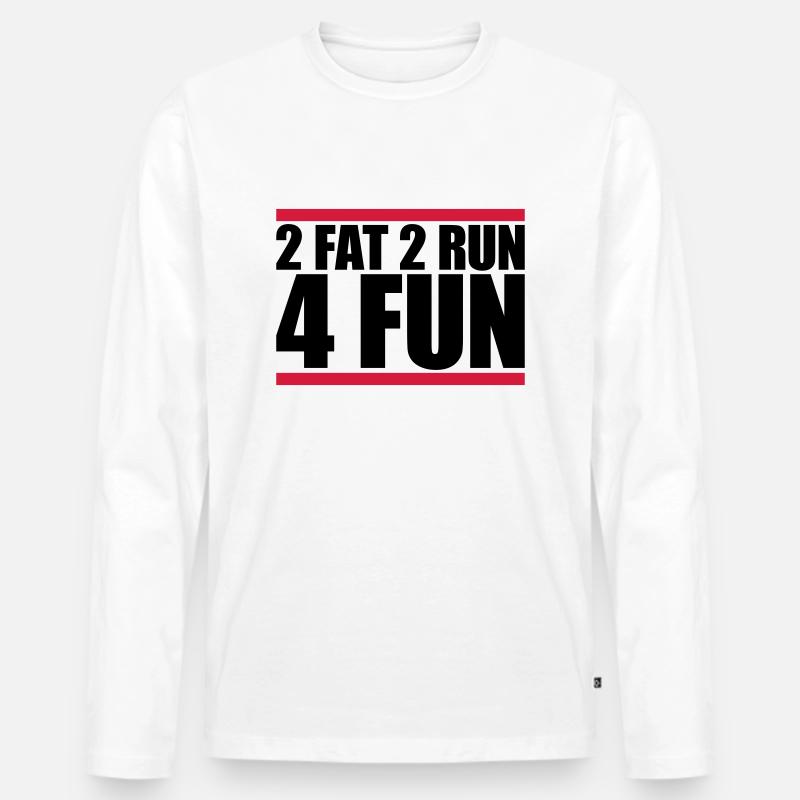 Balken 2 Fat - Männer Premium Bio Langarmshirt - Weiß