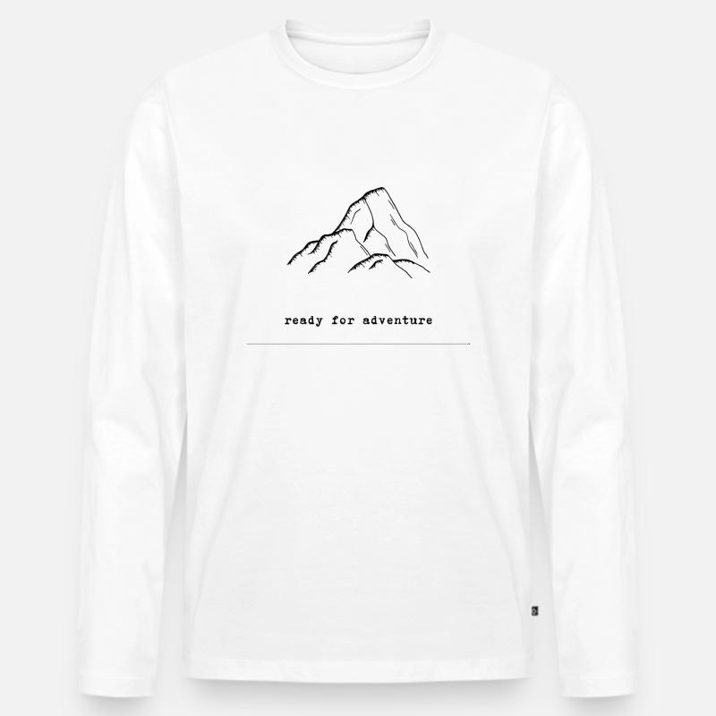 Auf den Berg hinauf - Männer Premium Bio Langarmshirt - Weiß