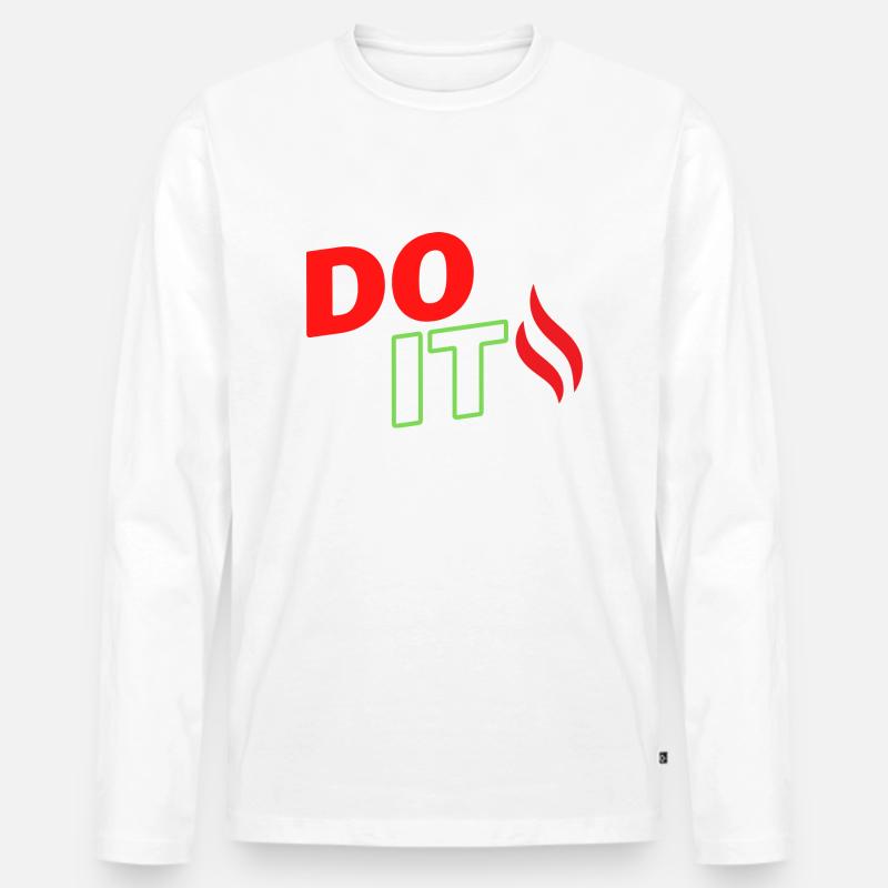 DO IT Design - Männer Premium Bio Langarmshirt - Weiß