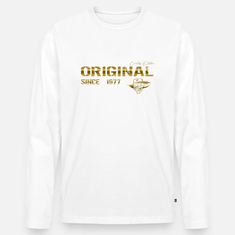 Original since 1977 - Männer Premium Bio Langarmshirt - Weiß