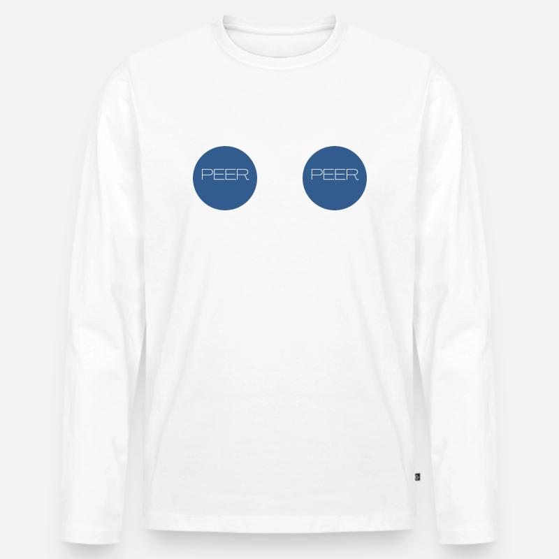 peer to peer - Männer Premium Bio Langarmshirt - Weiß