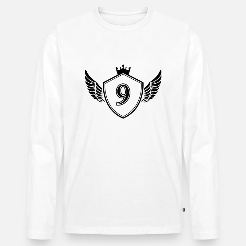 wappen 9 - Männer Premium Bio Langarmshirt - Weiß