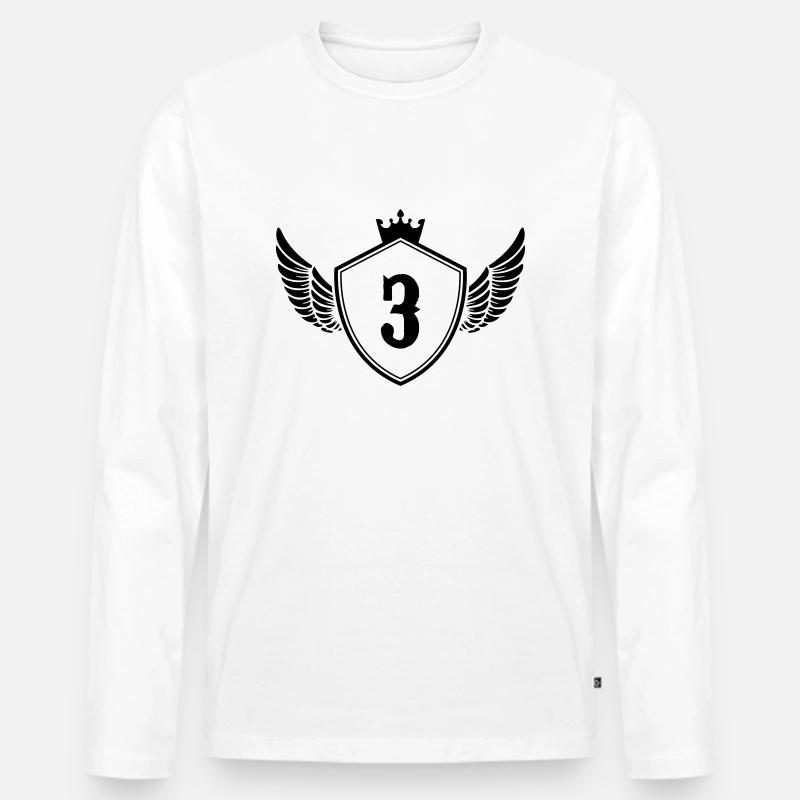 wappen 3 - Männer Premium Bio Langarmshirt - Weiß