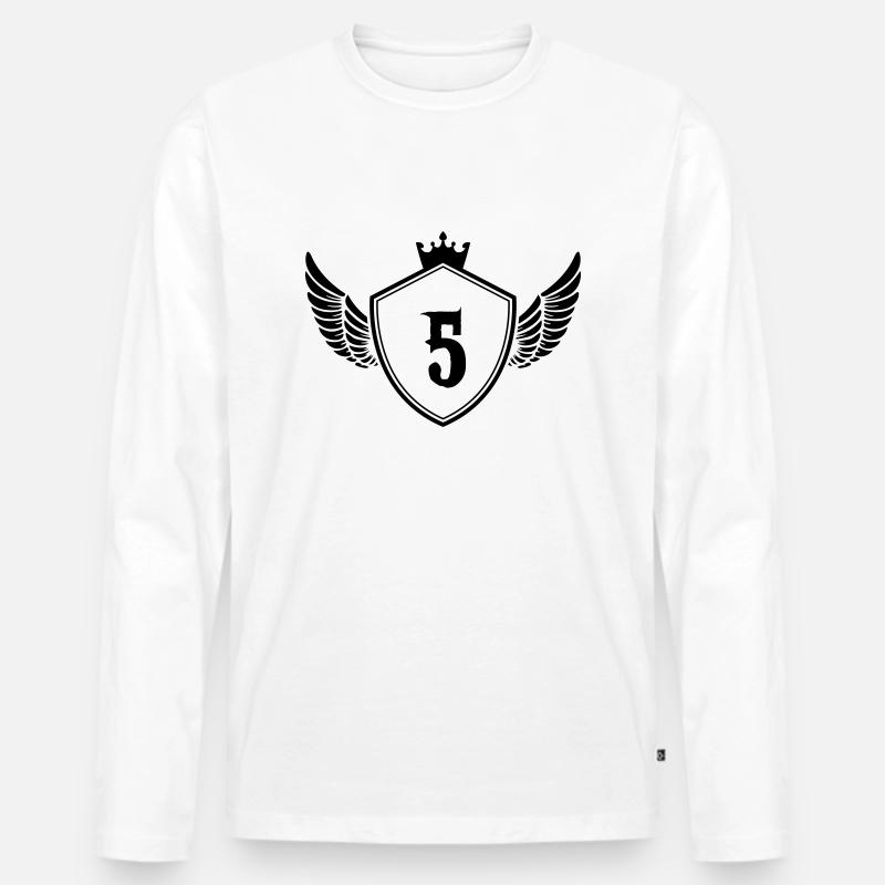 wappen 5 - Männer Premium Bio Langarmshirt - Weiß