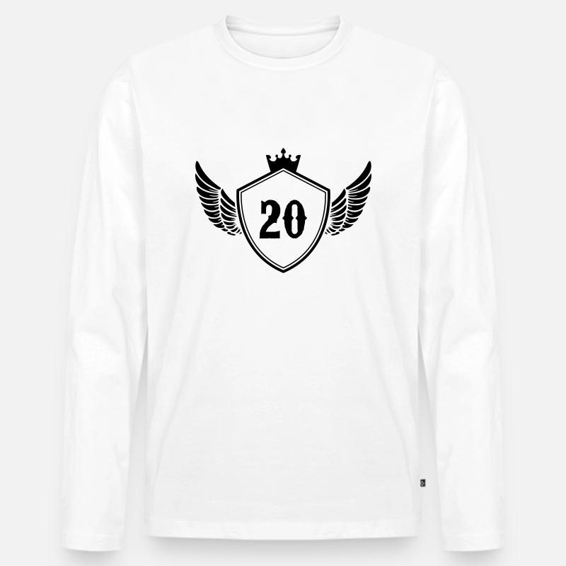 wappen 20 - Männer Premium Bio Langarmshirt - Weiß