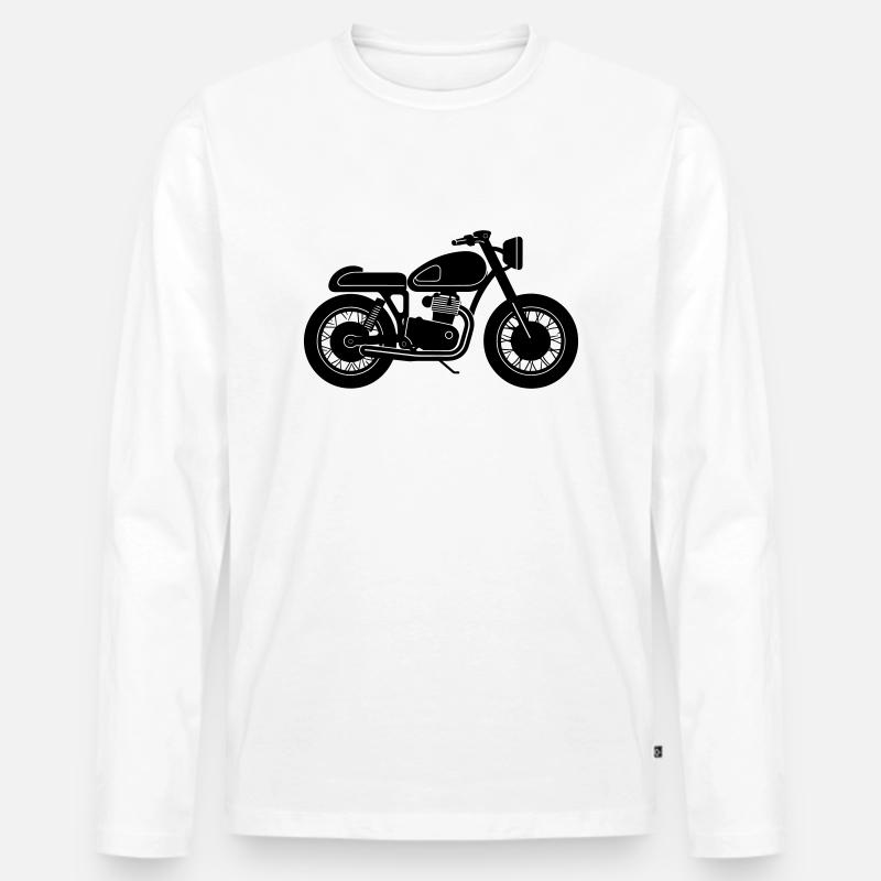 Motorrad - Männer Premium Bio Langarmshirt - Weiß