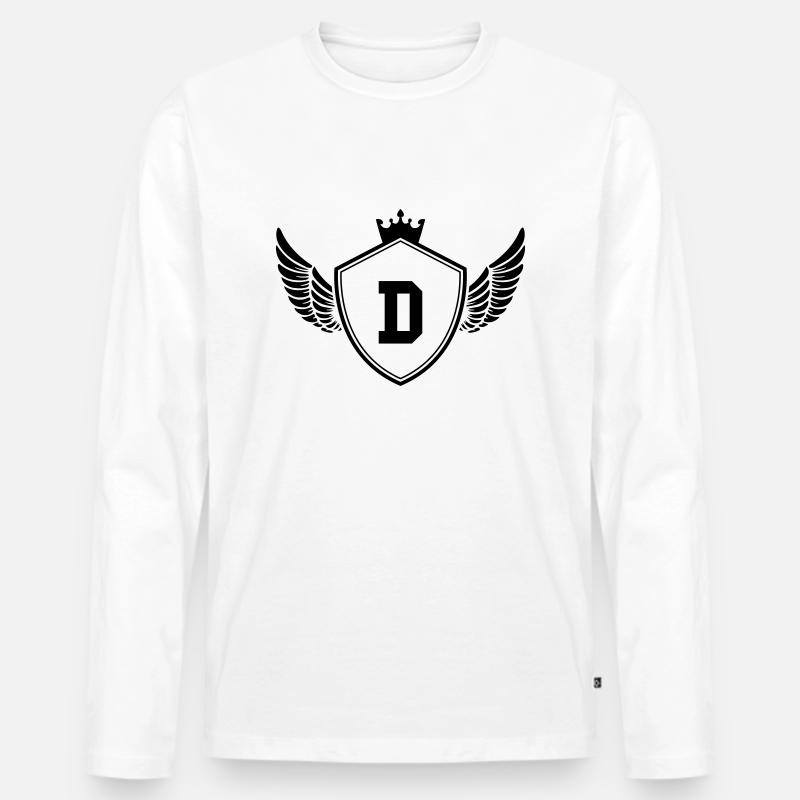 wappen D - Männer Premium Bio Langarmshirt - Weiß