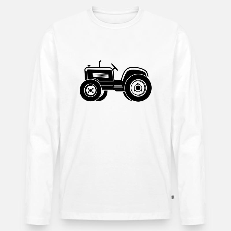 Traktor - Männer Premium Bio Langarmshirt - Weiß